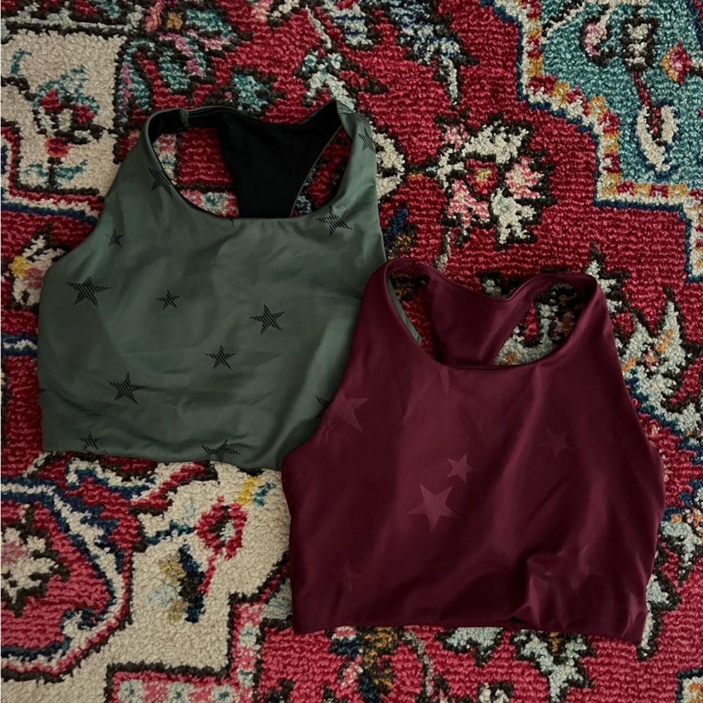 GAP Women’s Star Sports Bras - Olive & Burgundy